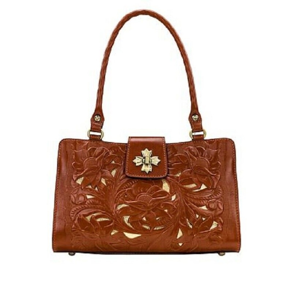 Patricia Nash Rosina Artisan Multi-pocket Leather Satchel